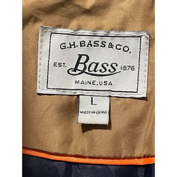 G.H. Bass & Co. Women’s Quilted Jacket Size L Brown Ribbed Sleeves Zip Up - Picture 8 of 16